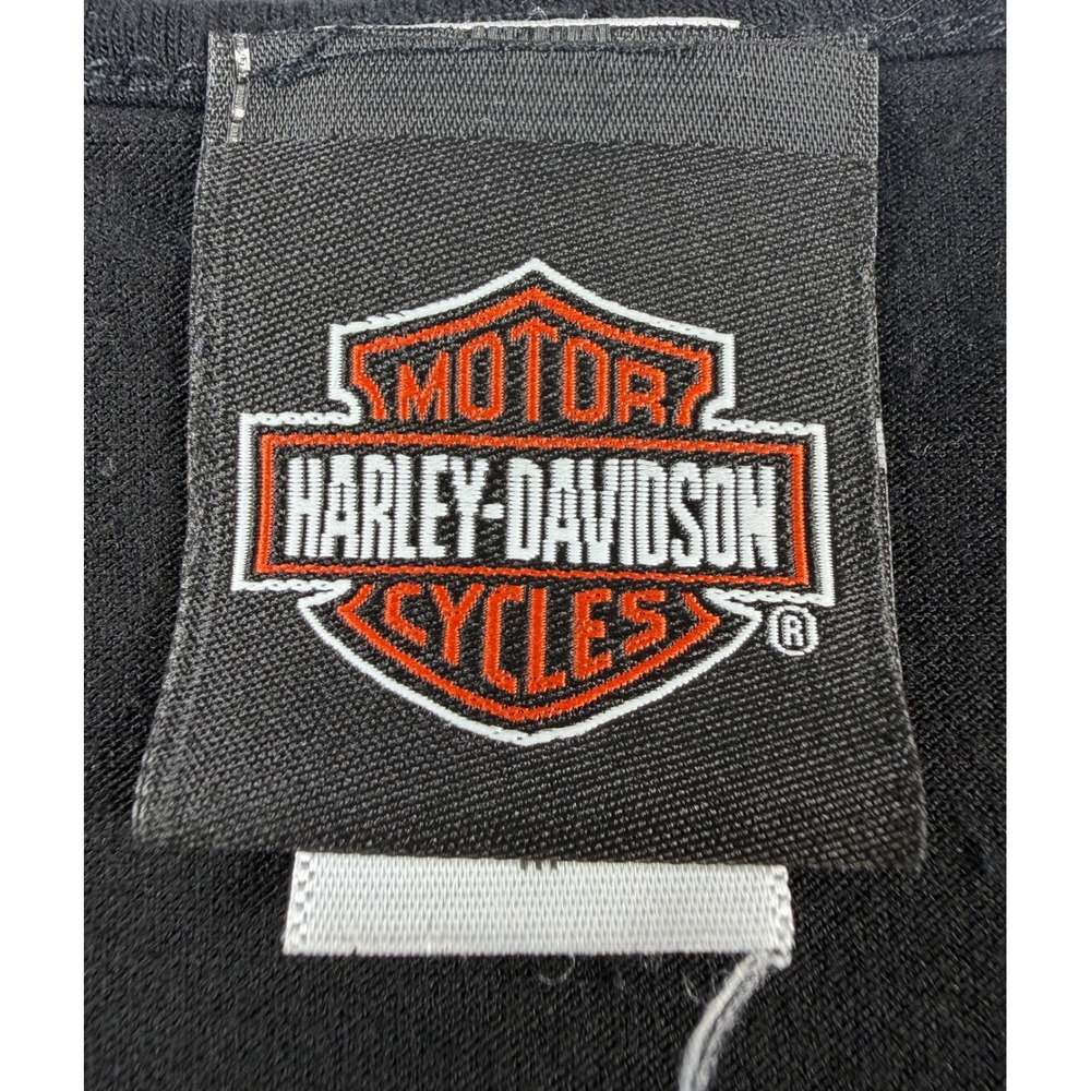 Harley Davidson Y2K McBling Rhinestone Heart Cutout Balloon Sleeve Top M - Picture 4 of 11